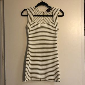 striped bodycon dress